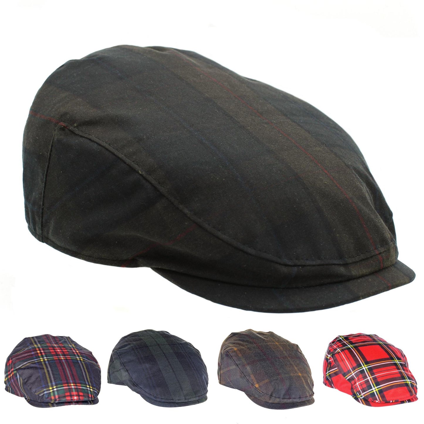 ZH183 Charles Tartan Wax Flat Cap