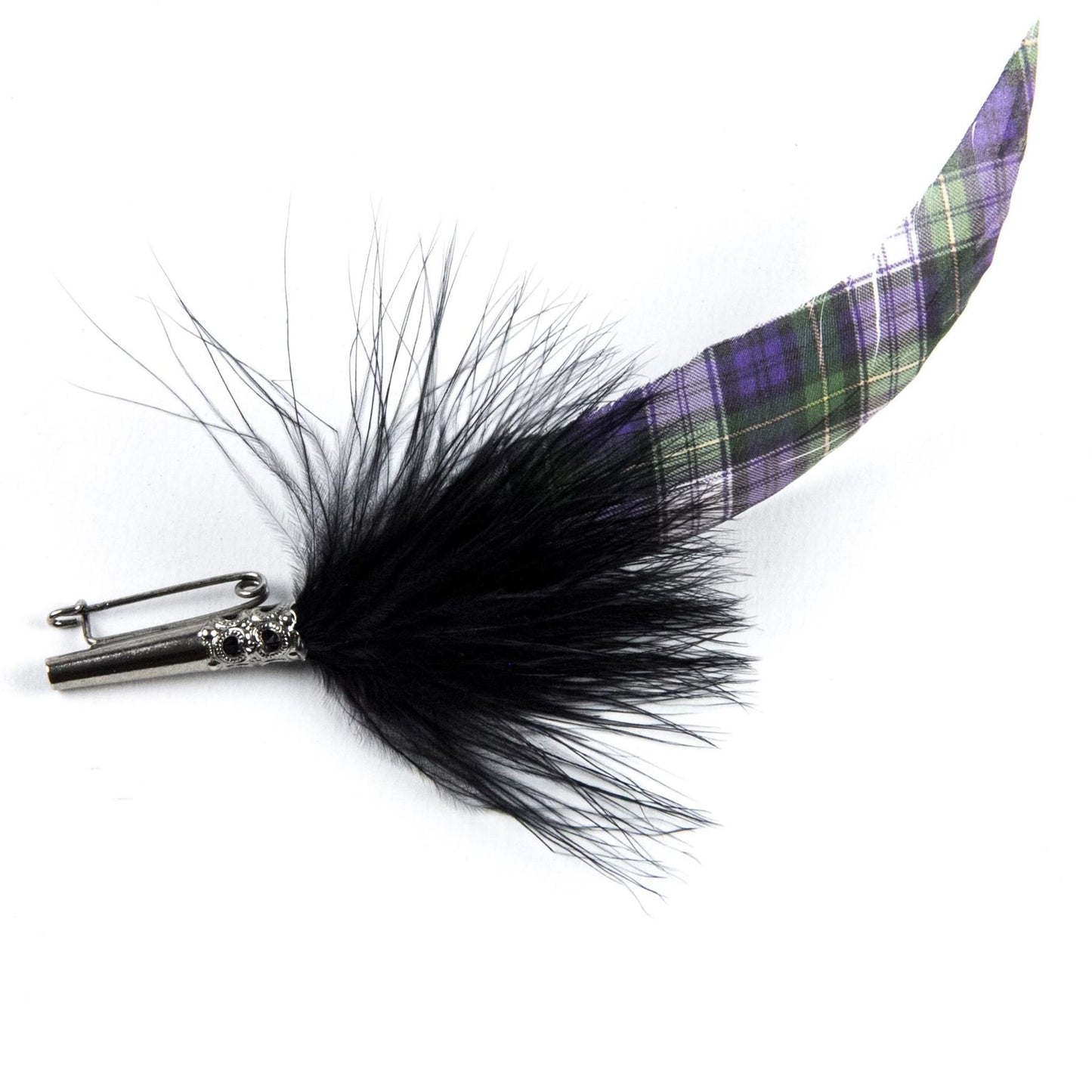 Printed Tartan Feather Mount ZF021