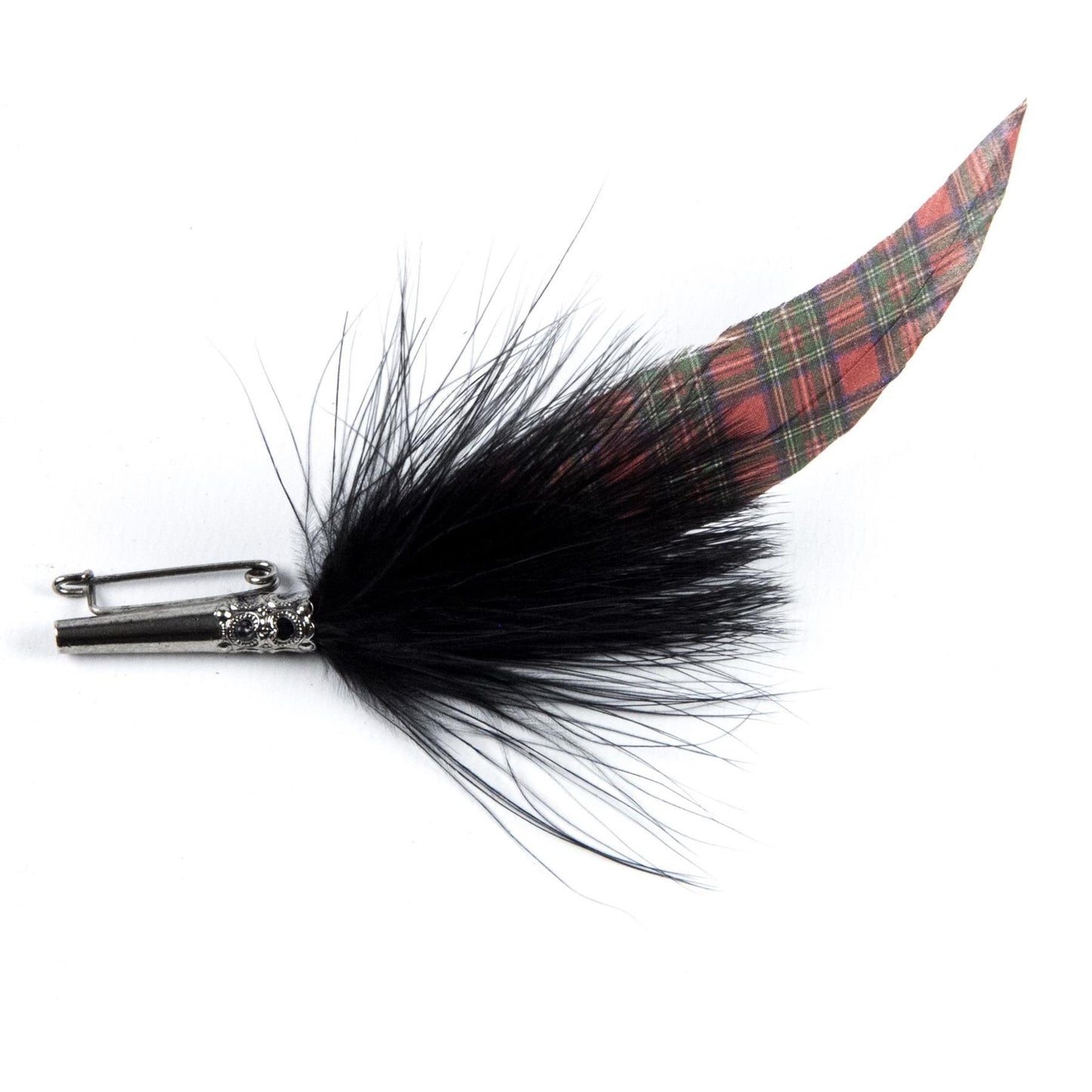 Printed Tartan Feather Mount ZF021