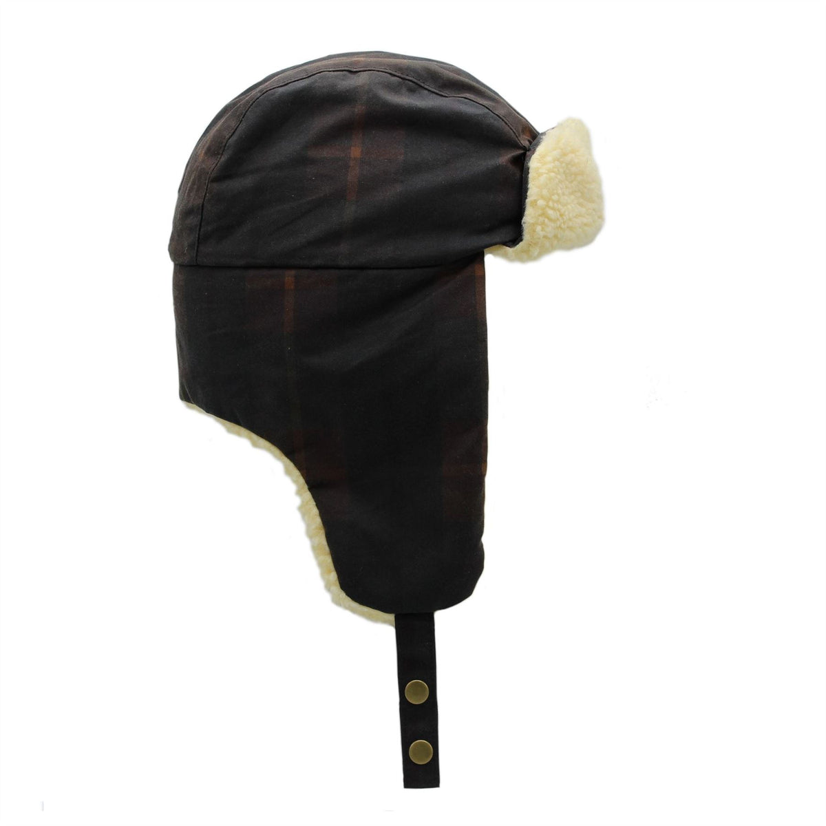 Fraser Tartan Wax And Borg Trapper Hat ZH275