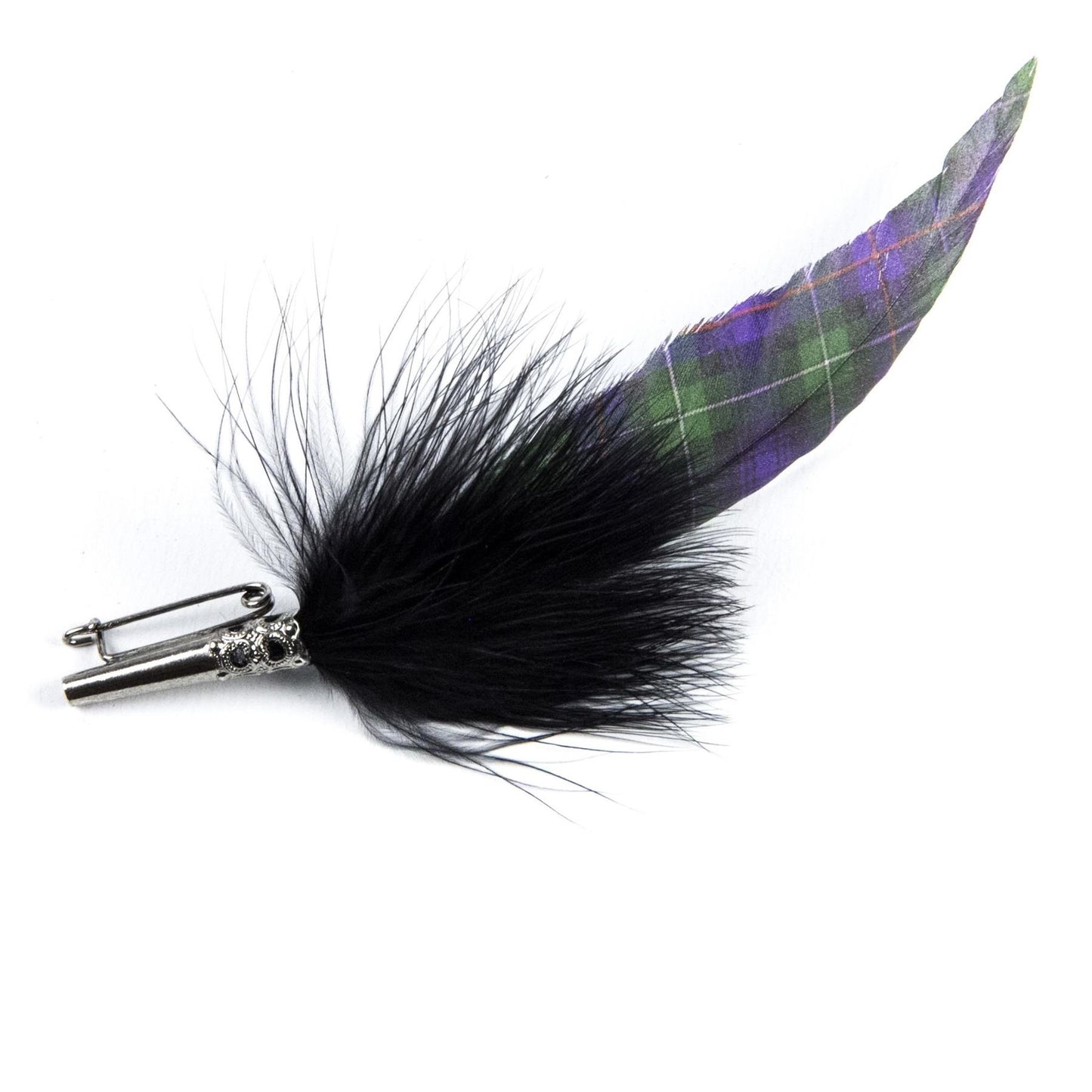 Printed Tartan Feather Mount ZF021