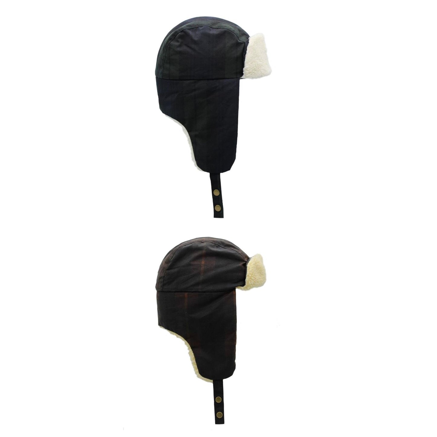 Fraser Tartan Wax And Borg Trapper Hat ZH275