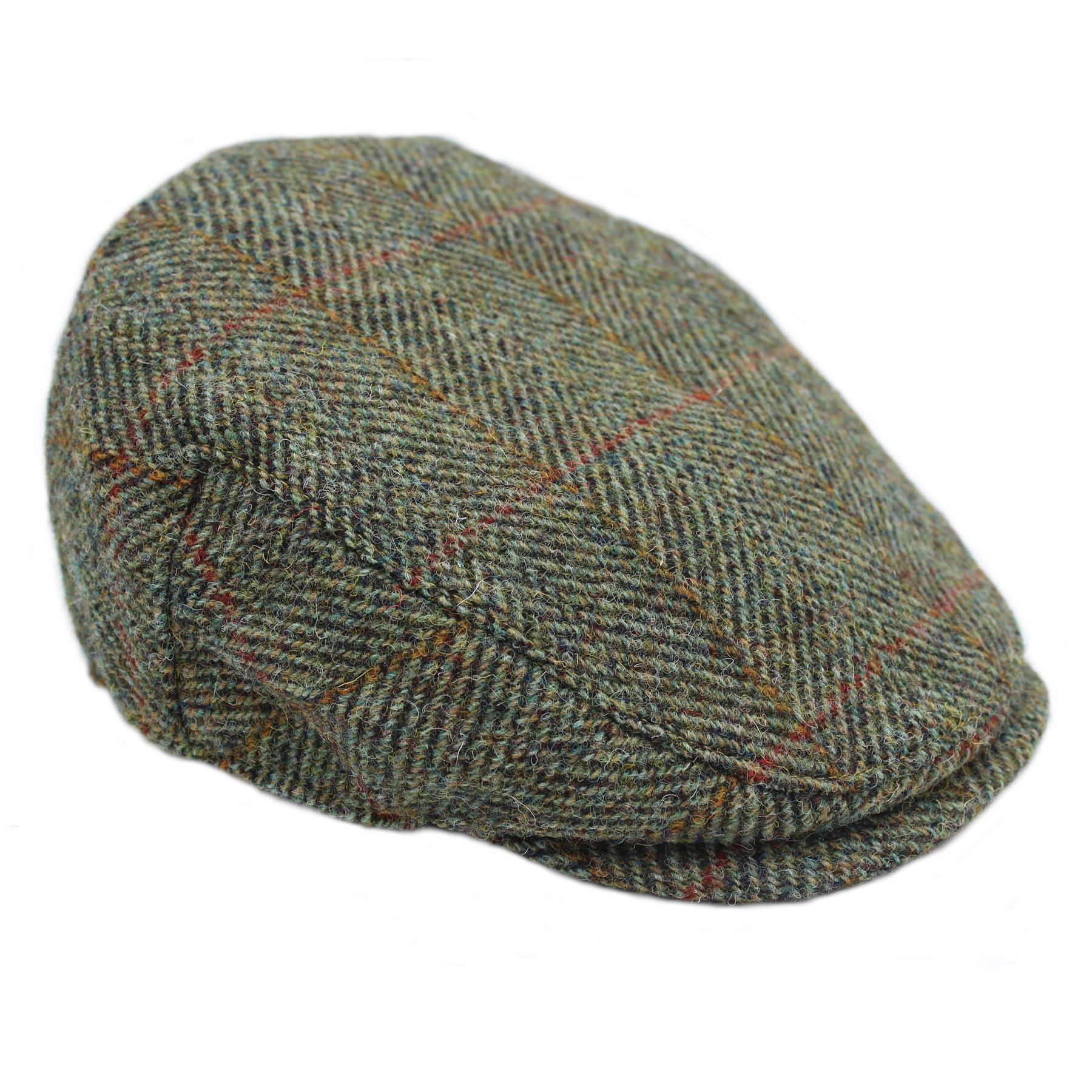 Harris Tweed WOOL CAP - Plain Flat Cap for Men - Traditional buy Hat - Gift for Him - Warm Winter Cap - Adjustable Size - Father's Day Gift