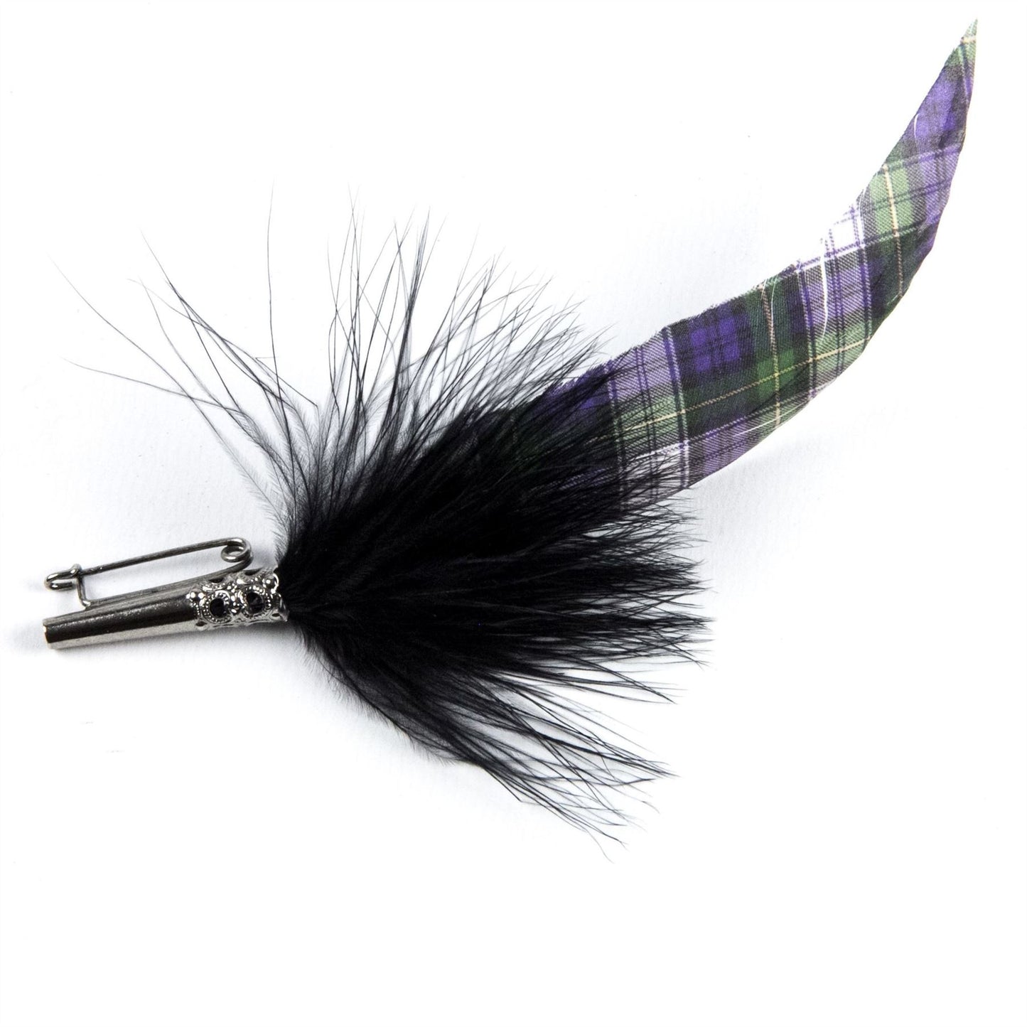 Printed Tartan Feather Mount ZF021