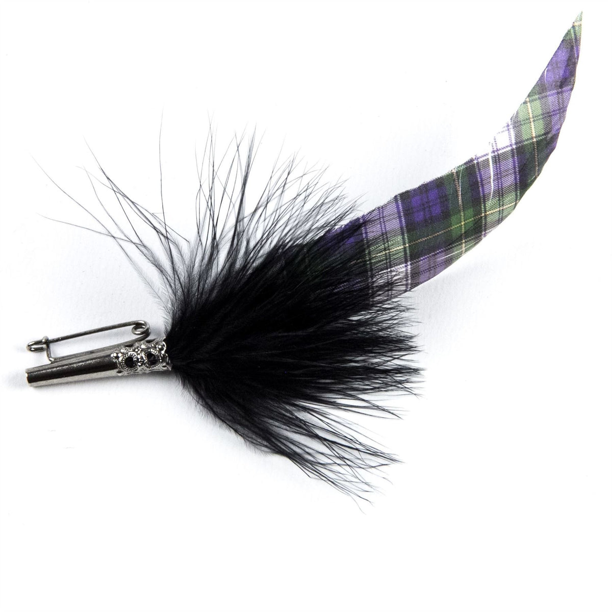 Printed Tartan Feather Mount ZF021
