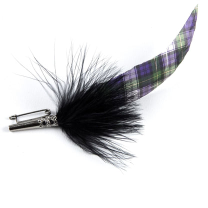 Printed Tartan Feather Mount ZF021