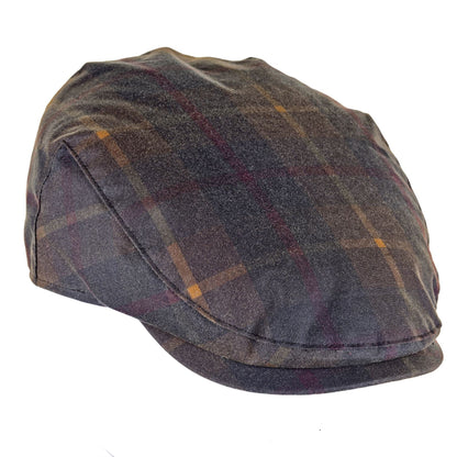 Charles Tartan Wax Flat Cap ZH183