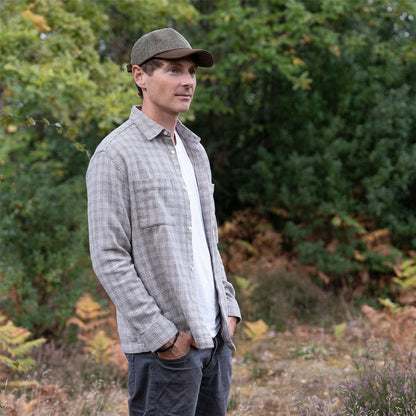 Tyndrum British Tweed Leather Peak Baseball Cap ZH101