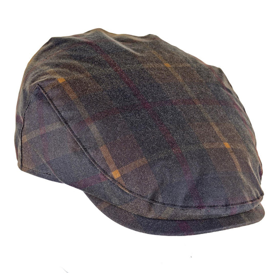 Charles Tartan Wax Flat Cap ZH183