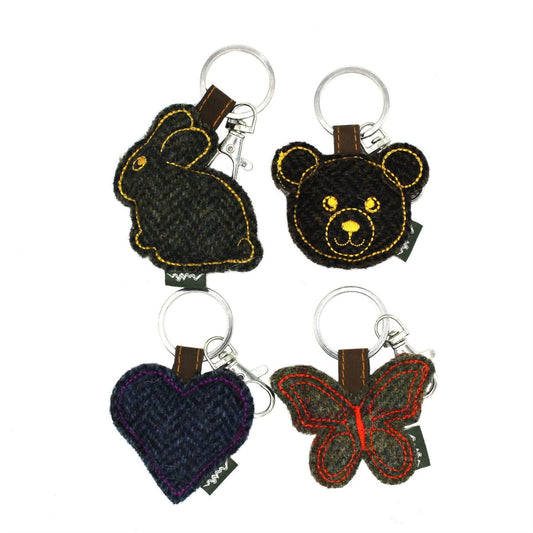 British Wool Tweed Key Ring 4pcs ZK002