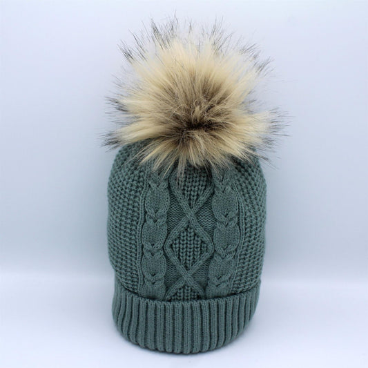 Maddie Beanie Hat with Fur Bobble ZH260