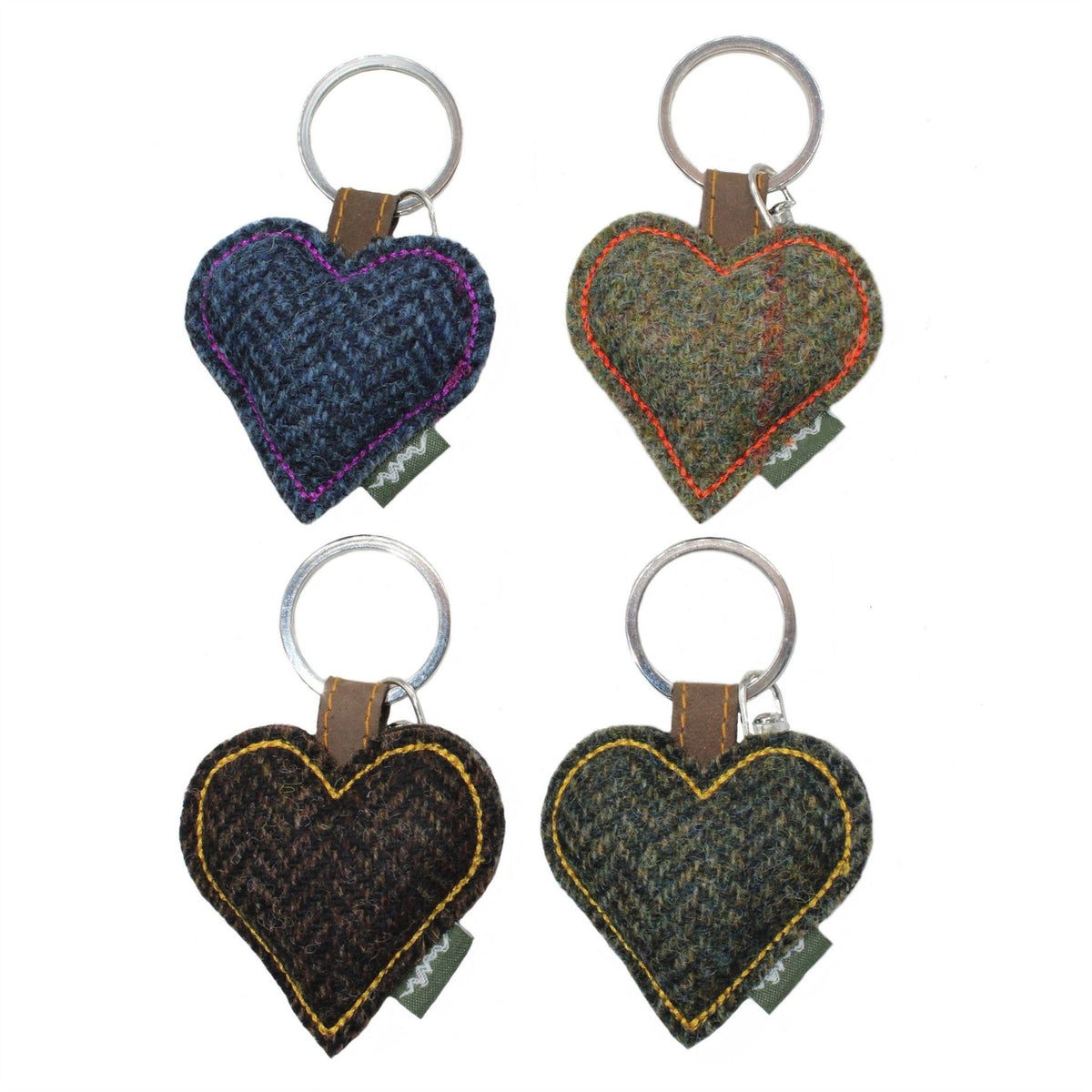 British Wool Tweed Key Ring 4pcs ZK002