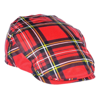 Charles Tartan Wax Flat Cap ZH183