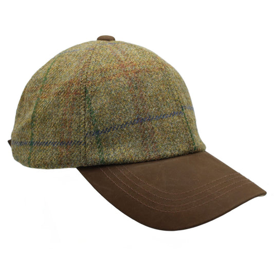 Tyndrum British Tweed Leather Peak Baseball Cap ZH101