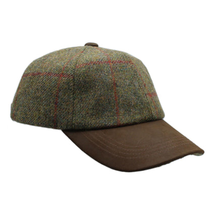 Tyndrum British Tweed Leather Peak Baseball Cap ZH101