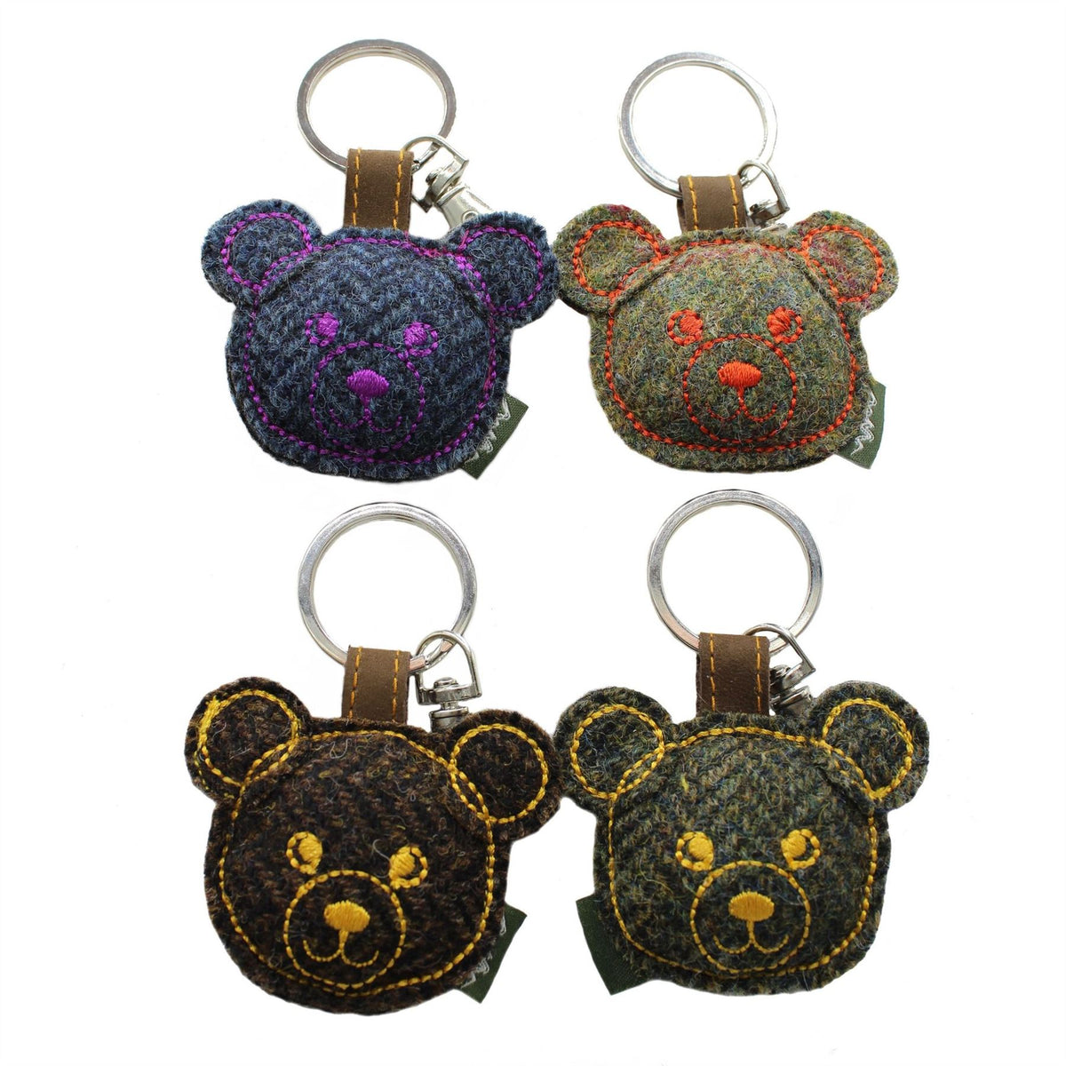 British Wool Tweed Key Ring 4pcs ZK002