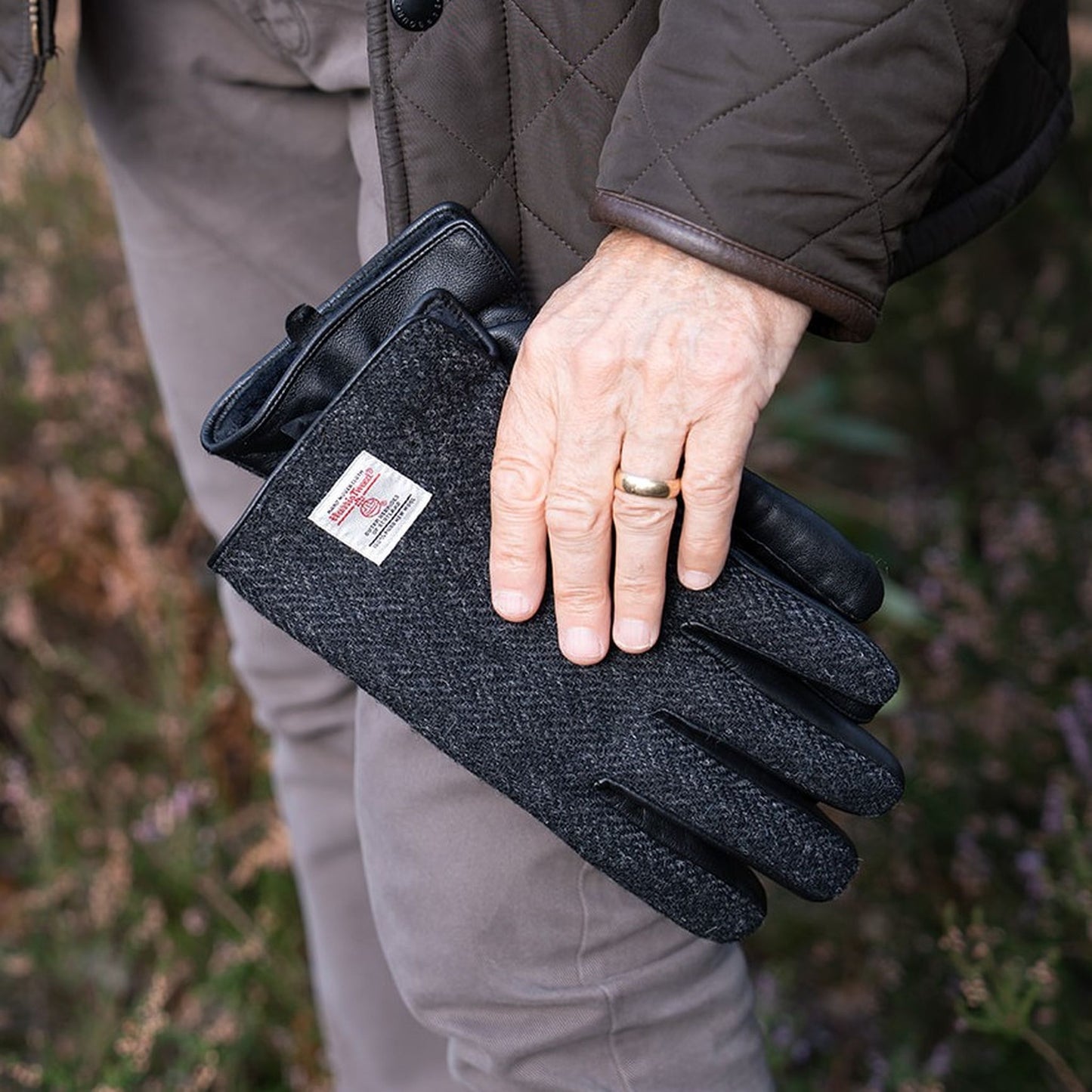 Grant Harris Tweed And Leather Men's Gloves ZG014